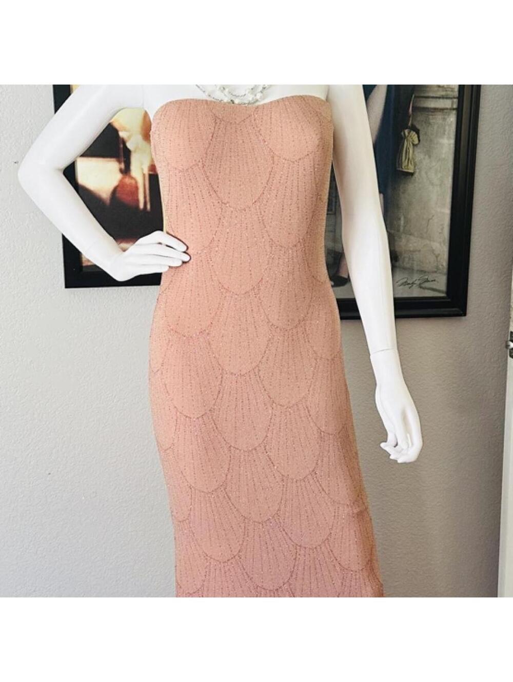 Windsor Dusty Rose Strapless Sequin Mermaid Gown